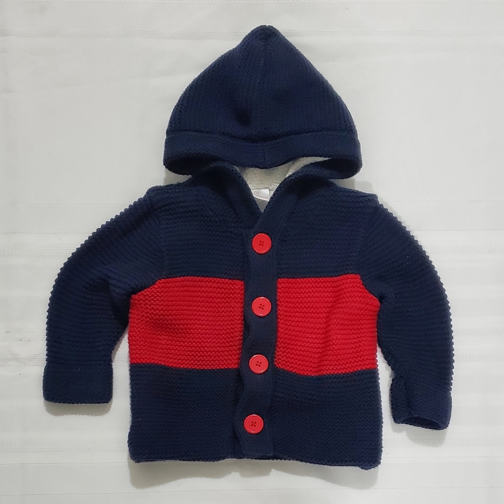 Hanna Anderson Sherpa Lined Knit Hooded Jacket
